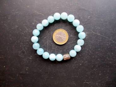 Armband, Aquamarin  Metall, Buddha Kopf, Schmuck, Unisex, Männer