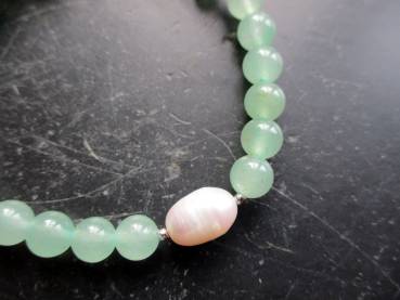 Preview: Armband, Aventurin, grün, Süsswasserperle, Schmuck, Frauen