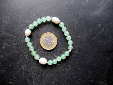 Preview: Armband, Aventurin, grün, Süsswasserperle, Schmuck, Frauen