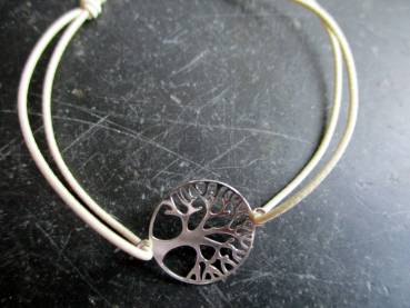 Preview: Armband, Gummi, verstellbar, Baum des Lebens, Silber, Schmuck, Unisex