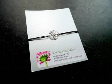 Preview: Armband, Symbolarmband, Sterlingsilber, Baum des Lebens, Gummi, verstellbar, Frauen, Mädchen