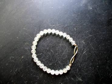 Preview: Armband, Bergkristall, matt, Symbolarmband, Infinity, Metall, Schmuck, Unisex