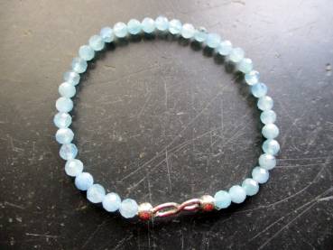 Preview: Armband, Symbolarmband, Chalcedon, Infinity, hellblau, Silber, Unisex