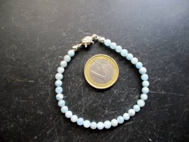 Preview: Armband, Chalcedon, hellblau, Schildkröte, Sterlingsilber, Schmuck, Frauen