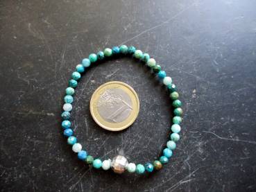 Preview: Armband, Chrysokoll, blau, grün, Sterlingsilber, facettiert, Schmuck, Frauen