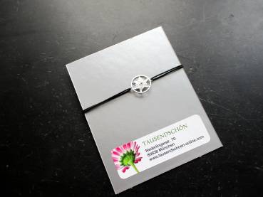 Preview: Armband, Symbolarmband, Sterlingsilber, Edelweiß, Gummi, verstellbar, Frauen, Mädchen