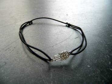 Preview: Armband, Symbol Armband, Hand von Fatima, Sterlingsilber, Gummi, verstellbar