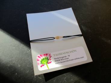 Preview: Armband, Symbolarmband, Hand von Fatima, klein, Sterlingsilber, vergoldet, Gummi, verstellbar, Frauen, Mädchen