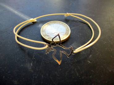 Preview: Armband, Taube, Friedenstaube, Sterlingsilber, Gummi, verstellbar, Frauen, Schmuck