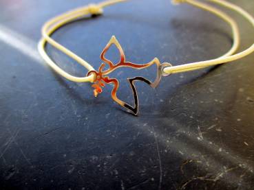 Preview: Armband, Taube, Friedenstaube, Sterlingsilber, Gummi, verstellbar, Frauen, Schmuck