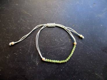 Armband, Grossular, Grant, grün, Baumwollband, verstellbar, Unisex, Schmuck