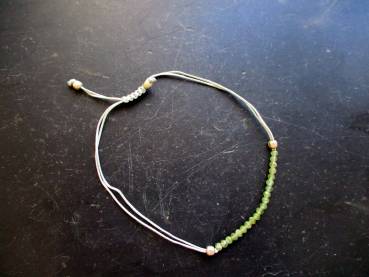 Preview: Armband, Grossular, Grant, grün, Baumwollband, verstellbar, Unisex, Schmuck