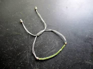 Preview: Armband, Symbolarmband, Grossular, Granat, grün, verstellbar, Frauen, Mädchen, Herzchakra