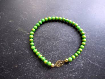 Preview: Armband,Symbolarmband, Mashan Jade, Sterlingsilber, vergoldet,Baum des Lebens
