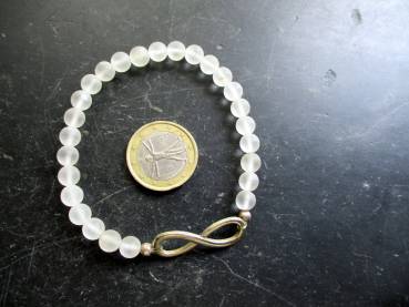 Preview: Armband, Bergkristall, matt, Symbolarmband, Infinity, Metall, Schmuck, Unisex