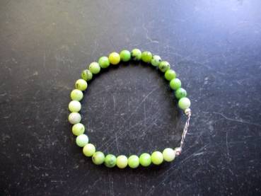 Preview: Armband, Nephrit Jade, Kleeblatt, Silber, Symbolarmband
