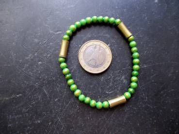 Preview: Armband, Mashan Jade, grün, Gold, Messing, Schmuck, Unisex