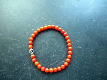 Preview: Armband, Koralle, Silberkugel, Schmuck, Frauen, rot