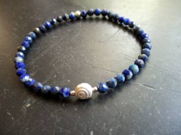 Armband, Symbolarmband, Lapislazuli, Schnecke, Silber, Unisex