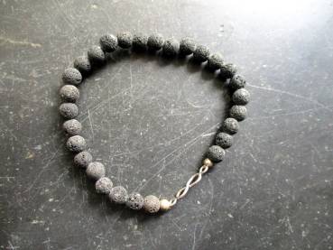Armband, Symbolarmband, Lava, schwarz, Infinity, Silber