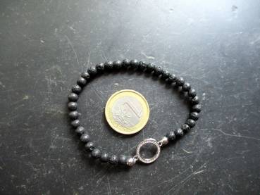 Preview: Armband, Symbolarmband, Lava, schwarz, Kreis, Silber, Symbolschmuck