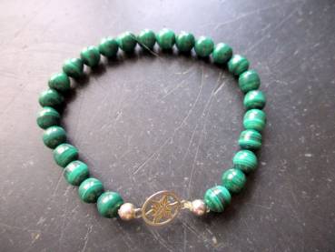 Armband, Malachit, grün, Sterlingsilbe, Edelweiß, Symbolarmband, Tracht, Dirndl