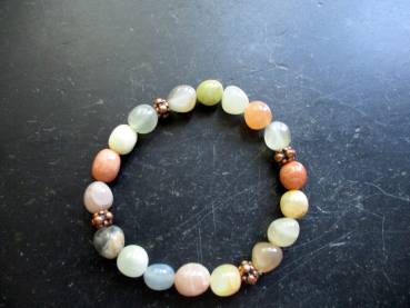 Armband, Mondstein, bunt, Kupfer, Schmuck, Frauen