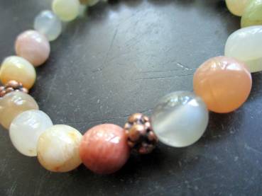 Preview: Armband, Mondstein, bunt, Kupfer, Schmuck, Frauen
