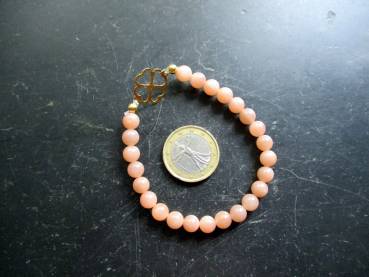 Preview: Armband, Symbolarmband, Mondstein, Kleeblatt, Silber, vergoldet, Schmuck