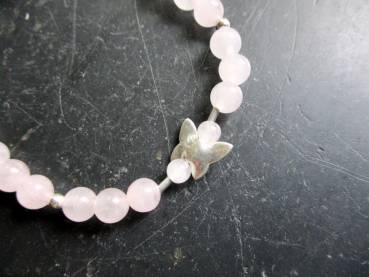 Preview: Armband, Rosenquarz, rosa, Sterlingsilber, Schmetterling, Schmuck, Frauen