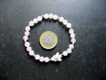 Preview: Armband, Rosenquarz, rosa, Sterlingsilber, Schmetterling, Schmuck, Frauen