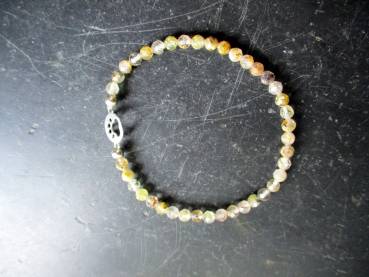 Preview: Armband, Rutilquarz, beige, Silber, Pfote, Schmuck, Symbolarmband