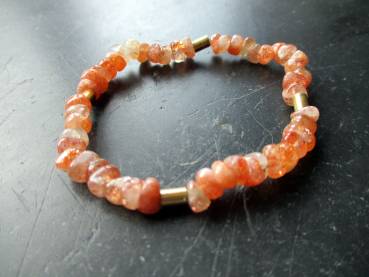 Armband, Sonnenstein, Nuggets,  Silber, vergoldet, Schmuck