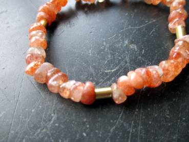 Preview: Armband, Sonnenstein, Nuggets,  Silber, vergoldet, Schmuck