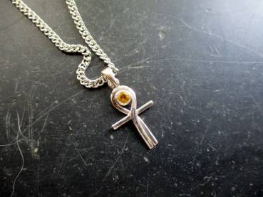 Atlantiskreuz, Ankh, Atlantis, Kreuz, Silber, Citrin, gelb, Atlantis, Schutz, Esoterik