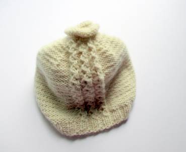 Preview: Mütze, Baby Mütze, weiß, weich, Wolle, gestrickt
