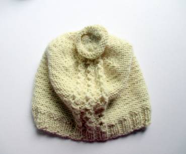 Preview: Mütze, Baby Mütze, weiß, weich, Wolle, gestrickt
