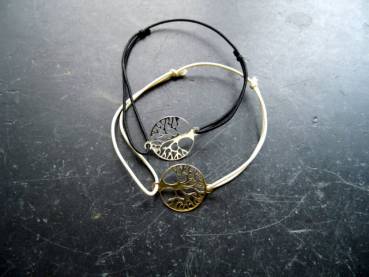 Preview: Armband, Symbolarmband, Sterlingsilber, Baum des Lebens, Gummi, verstellbar, Frauen, Mädchen