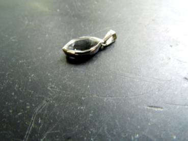 Preview: Anhänger, Bergkristall, facettiert, Sterlingsilber, oval, spitz, weiß, zierlich, Schmuck