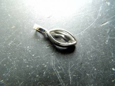 Preview: Anhänger, Bergkristall, facettiert, Sterlingsilber, oval, spitz, weiß, zierlich, Schmuck
