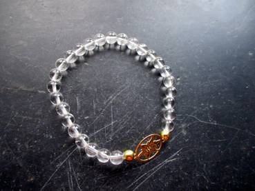 Preview: Armband, Bergkristall, Edelweiss, Silber, vergoldet, Braut, Schmuck, Hochzeit