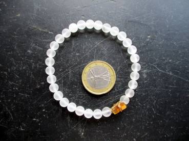 Preview: Armband, Bergkristall, matt, Stern, Metall, Braut