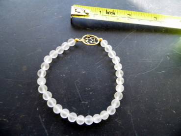 Preview: Symbol Armband, Armband, Bergkristall, matt, Traumfänger, Silber, vergoldet