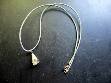 Preview: Anhänger, Sterlingsilber, Bergkristall, Blume, Krone, Schmuck, Frauen, Mädchen, Lederband