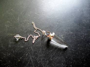 Pendel, Spitzpendel, Sterlingsilber, Bergkristall, Granat, Esoterik, Wicca