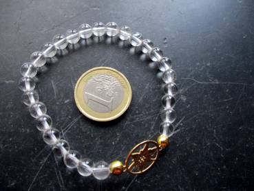 Preview: Armband, Bergkristall, Edelweiss, Silber, vergoldet, Braut, Schmuck, Hochzeit