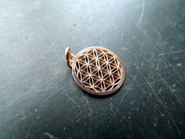 Preview: Blume des Lebens, Anhänger, Silber, rose vergoldet, Symbol, Schmuck, klein