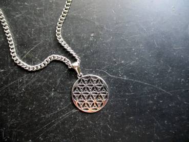 Preview: Anhänger, Blume des Lebens, Sterlinggsilber, heilige Geometrie