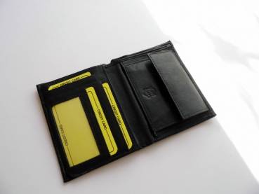 Geldbörse, Portemonnaie, Unisex, schwarz, Leder