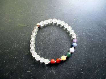 Preview: Armband, Bergkristall, Chakra Armband, Chakra, Unisex, Symbolarmband, Chakrasteine
